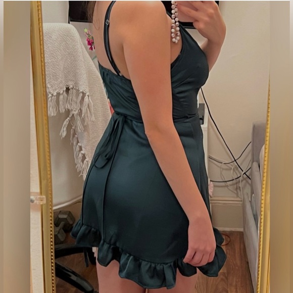 Princess Polly My Jewel Emerald Green Wrap Dress sz 12 - Picture 5 of 6